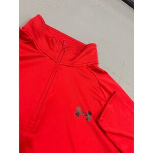 Under Armour Womens Red Tech 1/2 Zip Pullover Long Sleeve Shirt Small